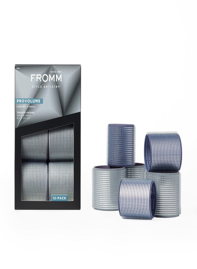 Fromm ProVolume Self-Grip Ceramic Ionic Thermal Hair Rollers, Set of 12 – Six 2" & Six 2.5" Professional Grade Rollers for Medium to Long Hair for Volume, Soft Waves, & Curtain Bangs, Hot Hair Rollers - Image 1